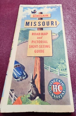 Sinclair HC Gasoline Missouri 1940’s-1950’s Road Map & Pictorial Guide Route 66 - Image 1 of 4