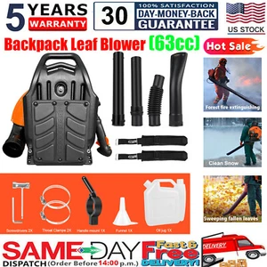 ✅Mochila 63CC de 2 tiempos soplador de hojas a gas soplador de césped comercial EE. UU. - Imagen 1 de 13