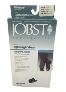 Vintage JOBST Men's ModerateCompression Socks  White Medium Knee 110-332 - Picture 1 of 12