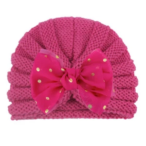 Kids Bow-Knot Turban Baby Infant Newborn Cap Head Wrap Beanie Soft Headband Hat - Picture 1 of 24