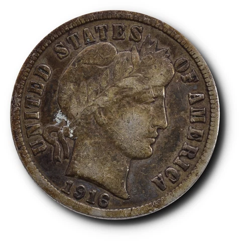 1916 Barber Dime Silver 10C Cover
