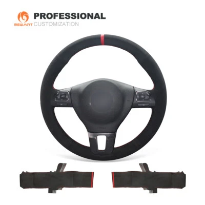 DIY Black Suede Steering Wheel Cover for VW Golf Tiguan Limited Passat Jetta - Image 1 of 4
