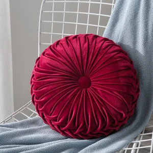 35cm Round Velvet Pumpkin Pillow Solid Color Sofa Couch Floor Cushion Home Decor - Picture 1 of 23