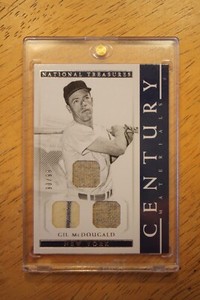 2018 PANINI  GIL McDOUGALD NATIONAL TREASURES CENTURY MATERIAL. SERIAL #90/99