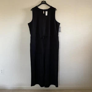Lane Bryant Journey Elastic Tie-Waist Wide Leg Jumpsuit Sz 30/32  keyhole back - Picture 1 of 16