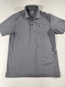 Under Armour Heat Gear Mens Polo Sz Medium Blue Pinstripe Embroidered H Loose - Picture 1 of 7