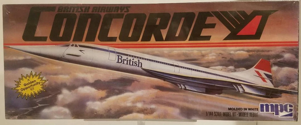 MPC British Airways Concorde Airplane Model Kit 1/144 Vintage Old 1982 NOS 4733