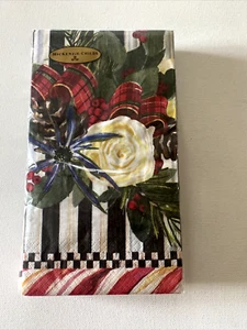Mackenzie Childs Scottish Bouquet Paper Napkins Guest 15 per pack Size 8" x 4.5" - Picture 1 of 6