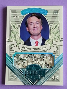 1/1 Glenn Youngkin Decision 2022 Money Card # MO10 Teal Foil #1/1