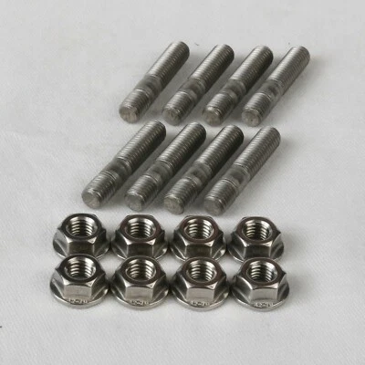 M8 Stainless Steel Exhaust Studs & Flange Nuts Yamaha  FZ6 R6 YZF-R1 FZS6 FZ1 - Image 1 of 3