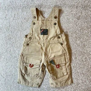 Salopette Petit Bateau kaki taglia 6m cotone esterno grandi tasche bambino - Foto 1 di 8