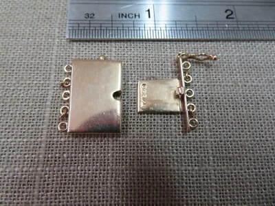 Vtg 14k Solid Y. Gold Box Clasp  for Multi Strand Bracelet Necklace  6.32 Grams - Image 1 of 4