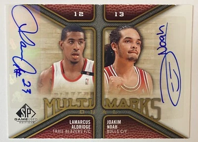 LaMarcus Aldridge Joakim Noah Dual Auto 2009-10 SP Juego Usado Multi Marcas 2do Año Foto 1 de 4