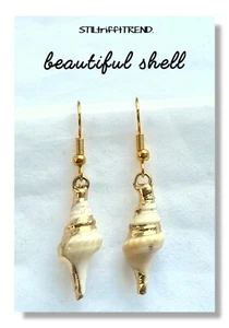 OHRRINGE HÄNGER ECHTE MUSCHEL SHELL gold - Bild 1 von 2