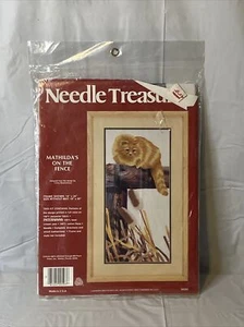 STITCHERY Needle Treasures Matilda's On The Fence 00593 Cat - Picture 1 of 2
