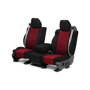 For Scion xA 04-06 CalTrend NeoSupreme 1st Row Black & Red Custom Seat Covers - Picture 1 of 3
