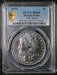 2024 PCGS MS69 Morgan Dollar 💫First Strike💫 🔎Strike Through❓🔍w/OGP (25-100) - Picture 1 of 4