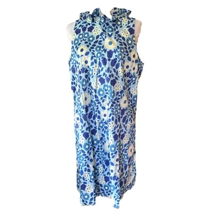 Tucker it Blythe Majolica Floral Bow Cotton Spandex Dress Women’s Sz L NWT - Picture 1 of 14