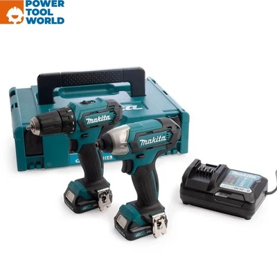 Makita CLX224AJ 10.8v / 12v MAX CXT Slide Drill Driver/Impact Driver Twin Kit... - Image 1 of 4