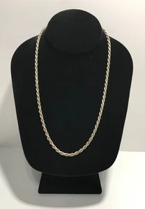 VINTAGE STERLING SILVER ROPE CHAIN NECKLACE 20" 925 ITALY - Picture 1 of 12