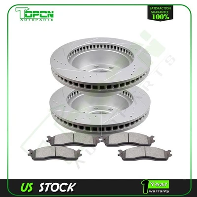 Front Brake Rotors Metallic Pads Drill And Slot For 2006-2008 Dodge Ram 1500 - Изображение 1 из 4