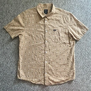 RVCA Hemd Herren Medium M Regular Fit S/S Knopfleiste Geometrische Punkte Braun - Bild 1 von 10