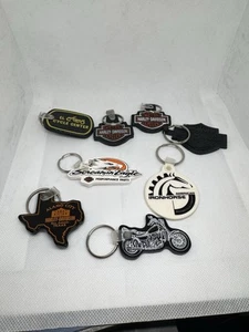 Lot Of 8 Rubber Motorcycle Themed Key Chain - Picture 1 of 18