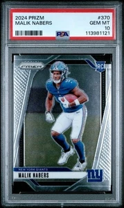 Panini Prizm Malik Nabers #370 2024 RC PSA 10 GEMA COMO NUEVO - Imagen 1 de 2