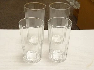Set of 4 VINTAGE Ridged GLASS TUMBLERS HIGHBALL Fashion 2 sizes - Imagen 1 de 4