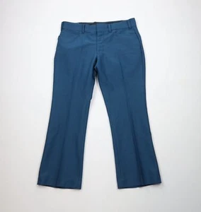 Vtg 60s 70s Streetwear Mens 36x30 Ribbed Knit Wide Leg Bell Bottoms Pants USA - Picture 1 of 13