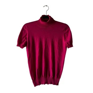 Gucci fuchsia short sleeve cashmere turtleneck SMALL (AS IS) - Picture 1 of 7