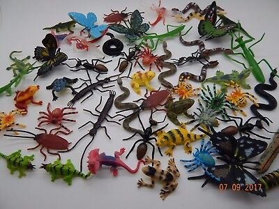 12 Mini Plastic Insects Bugs Butterflies Frogs Caterpillar Spiders Educational  • 6.99£