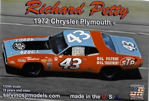 Salvinos JR Models RPCP1972D Richard Petty 1972 Chrysler Plymouth model kit - Picture 1 of 1