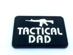 Tactical Dad Black PVC Airsoft Paintball Morale Patch - Picture 1 of 2