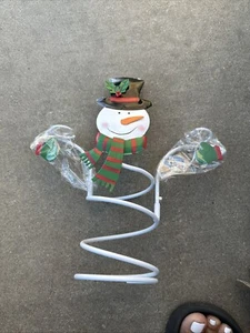 Christmas Wine Holder Holds Bottle & Glasses Snowman Home Decor New - Picture 1 of 4
