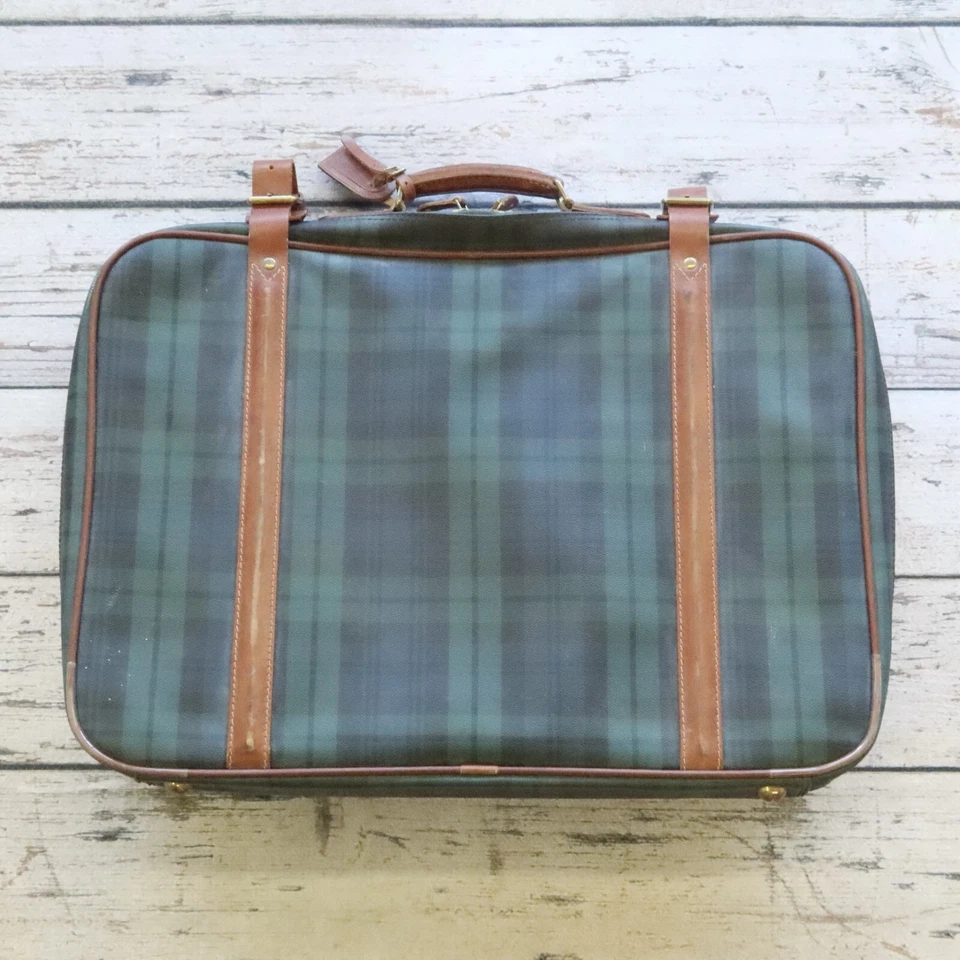 Bolso de Viaje Vintage Polo Ralph Lauren Tartán Cuadros Reloj Negro Traje Estuche Foto 1 de 4