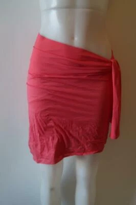 MUJER ERES UNA PIEZA CORAL ROSA TRAJE DE BAÑO ENCUBRIMIENTO PAREO FALDA OS * Foto 1 de 4