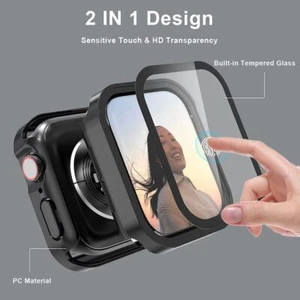 For Apple Watch 6 7 8 49mm 44mm 45mm 40mm 41mm Waterproof Protector Glass Case - Picture 1 of 24