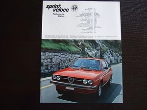 Prospekt Alfa Romeo Sprint Veloce 1979 - Picture 1 of 1