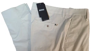 BOSS Perin Casual Pleat Front Pants in Stretch Cotton - Relaxed Fit - Size 34 - Picture 1 of 7