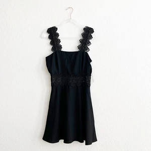 Mini vestido para mujer Lulus de encaje floral transparente sección media negro pequeño nuevo con etiquetas - Imagen 1 de 9