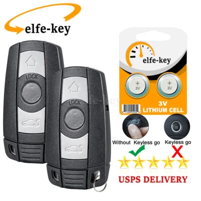 2 for 2007 2008 2009 2010 2011 BMW 1 3 5 6 Series M3 M5 X5 X6 Z4 Remote Key Fob - Image 1 of 4