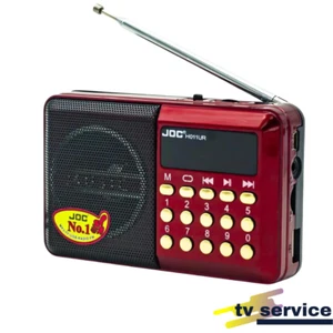 Radio FM Rossa USB Ricaricabile Bluetooth microSD Mini Lettore MP3 JOC