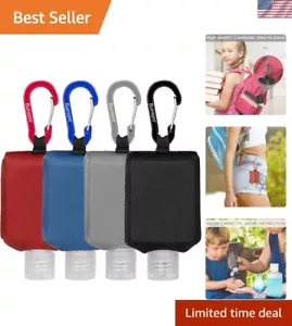 Travel-Ready 2 oz Refillable Hand Sanitizer Bottle Holder with Carabiner - Picture 1 of 9