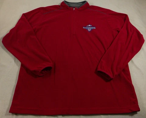 Washington Nationals Mens Sweater Red Extra Large 2019 World Series MLB Antigua Cover