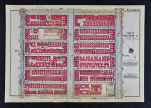 1934 Bromley New York City Map Upper Manhattan Harlem 139-145th 5th-8th Avenue - Picture 1 of 2