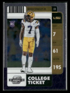 2022 Panini Chronicles Draft Picks #23 Derek Stingley Jr. Contenders Optic LSU - Picture 1 of 2