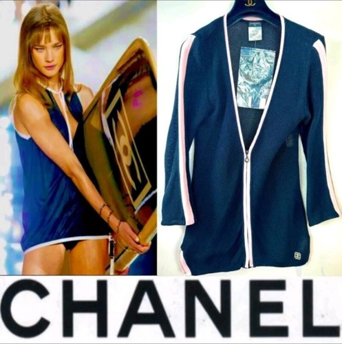 Giacca maglione cardigan nero Chanel vintage 2003 36 38 40 4 6 8 top 03p vintage S M