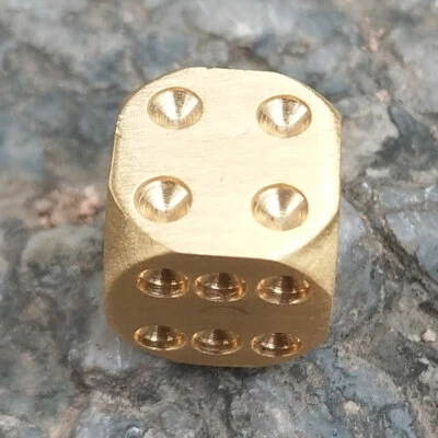 EDC Gear Creative Pure Solid Brass Dice KTV Entertainment Supplies Outdoor - Image 1 of 4