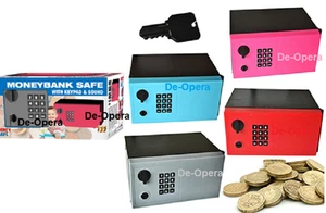 Kids Mini Electronic Keypad Safe Security Steel Home Bank Cash Money Deposit Box - Picture 1 of 2